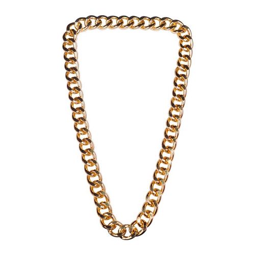 网红抖音仿真金属假黄金项链社会人演出道具土豪夸张大金链子男粗