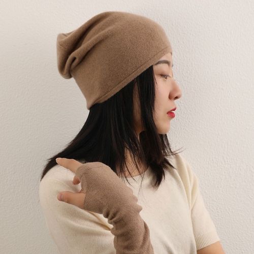 秋冬新款山羊绒针织帽子简约时尚帽子内蒙古保暖女士帽