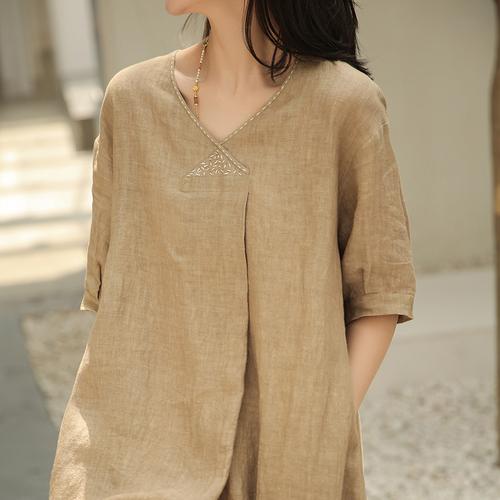 女装面料连衣裙亚麻棉麻法国肌理春夏