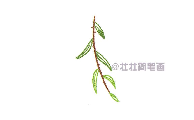 > 柳枝简笔画