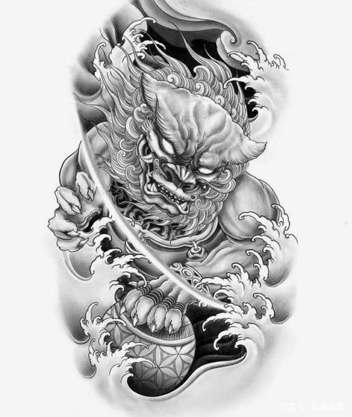 中国风纹身 唐狮纹身图案推荐