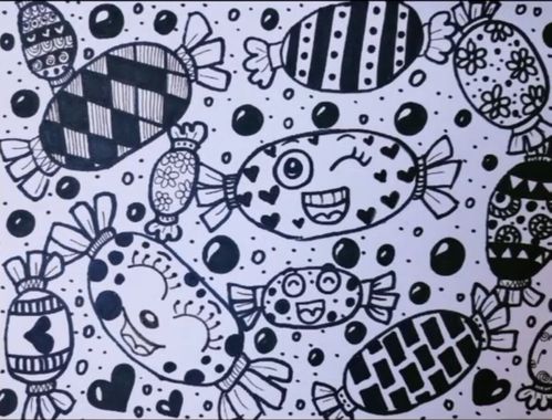 大班美术游戏:《线条小精灵》