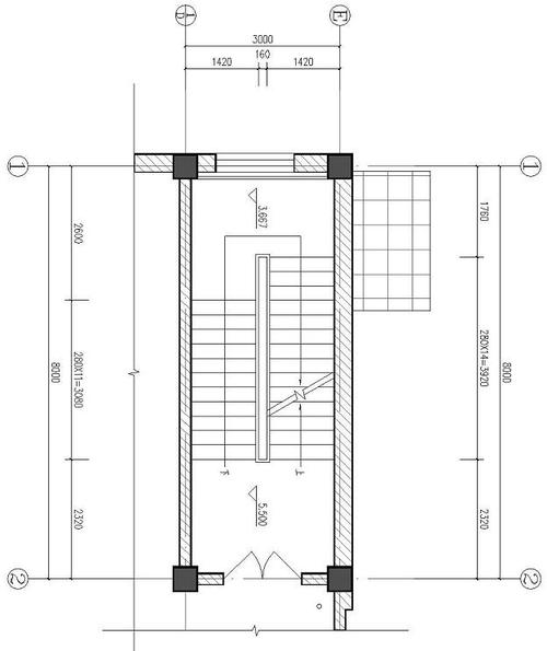 双跑楼梯平面图设计效果图