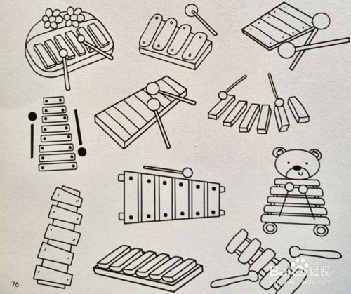 每日简笔画——木琴和小乐器