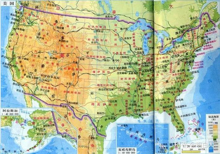 美国的山脉,山系分布