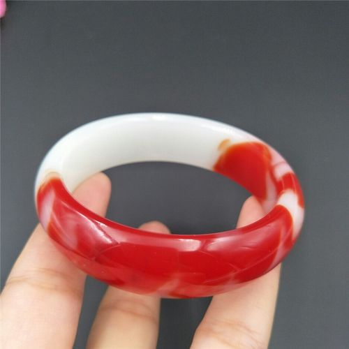 新疆和田玉鸡血玉手镯 七彩玉金丝玉玉石玉器镯子批发