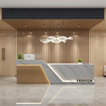 huayu收银台吧台前台接待台迎宾台前台桌简约现代公司前台接待台高端