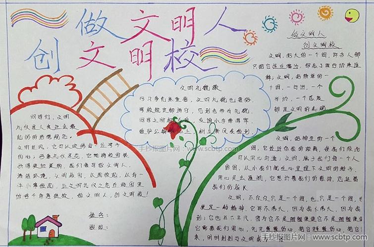 安全在身边文明在校园主题手抄报