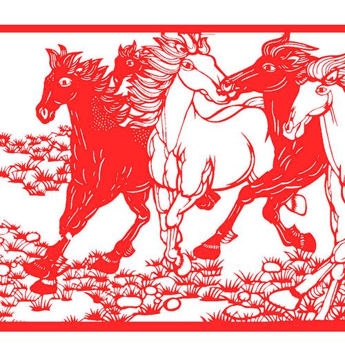 定制刻纸 纯手工剪纸作品装饰画八骏全图中国风镂空艺术马到成功