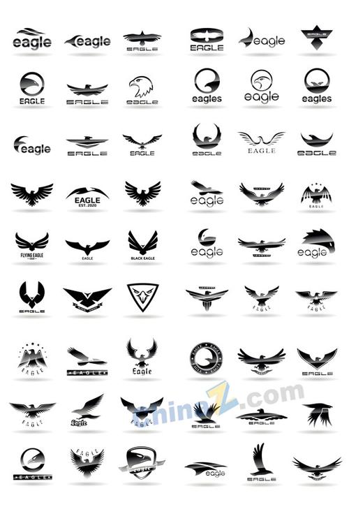 雄鹰logo设计矢量模板适用于标志设计的eps格式素材