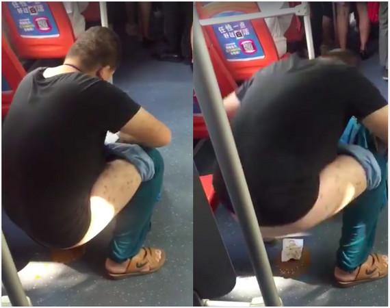 陆恶男公车上「蹲地拉屎」 擦完卫生纸乱甩网怒轰:没下限!
