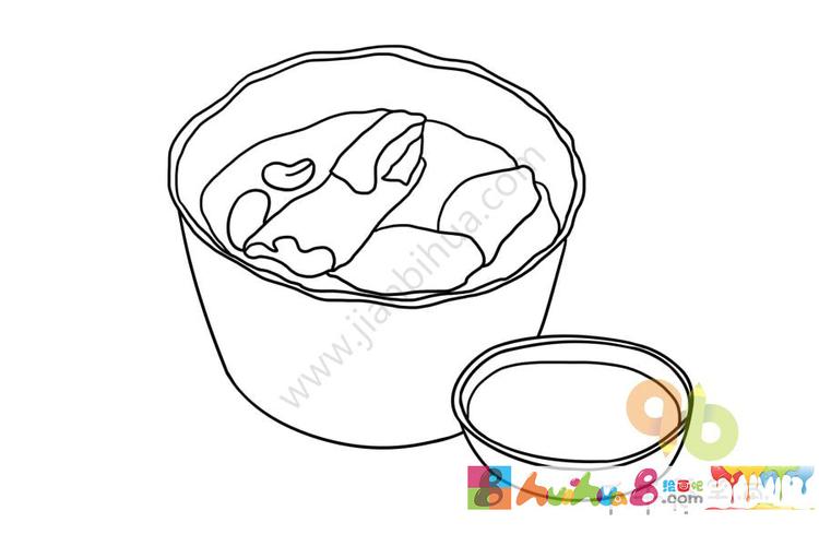 蹄花汤简笔画画法