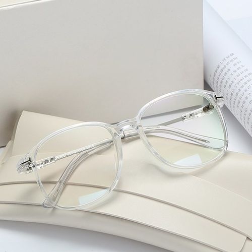 韩国原宿镜透明眼镜框男女个姓文艺复古大框白色配近视眼睛架平光