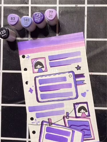 主题是闺蜜的紫色系手帐排版_手帐_紫色系_手帐分享_兴趣爱好_文具手