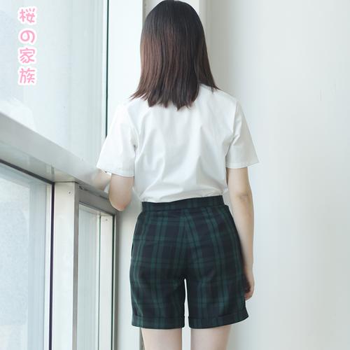 樱花家族jk制服 格子短裤夏季学生百搭制服短裤可定制格子裤包邮