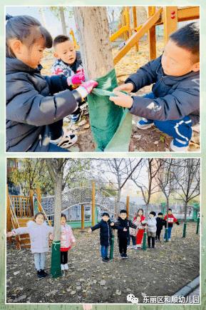 "感恩自然·我为小树穿冬装" ——和顺幼儿园开展爱绿护绿活动