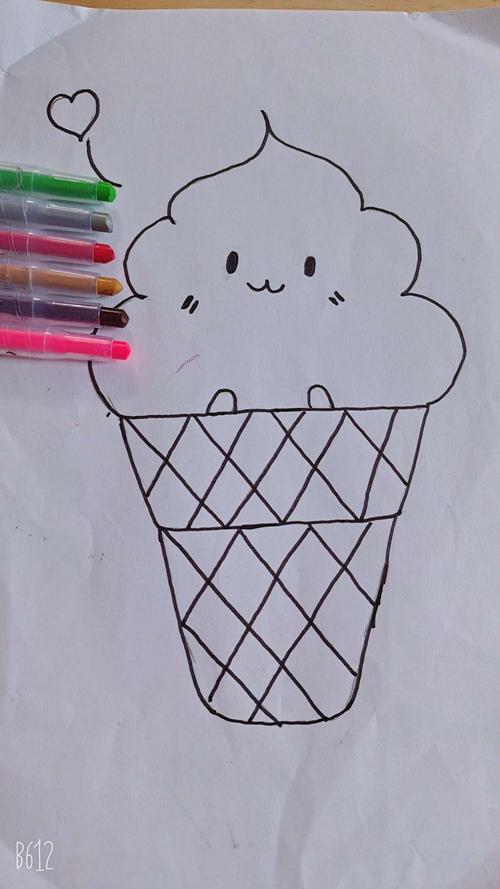 小班美术画《美味的冰淇淋》