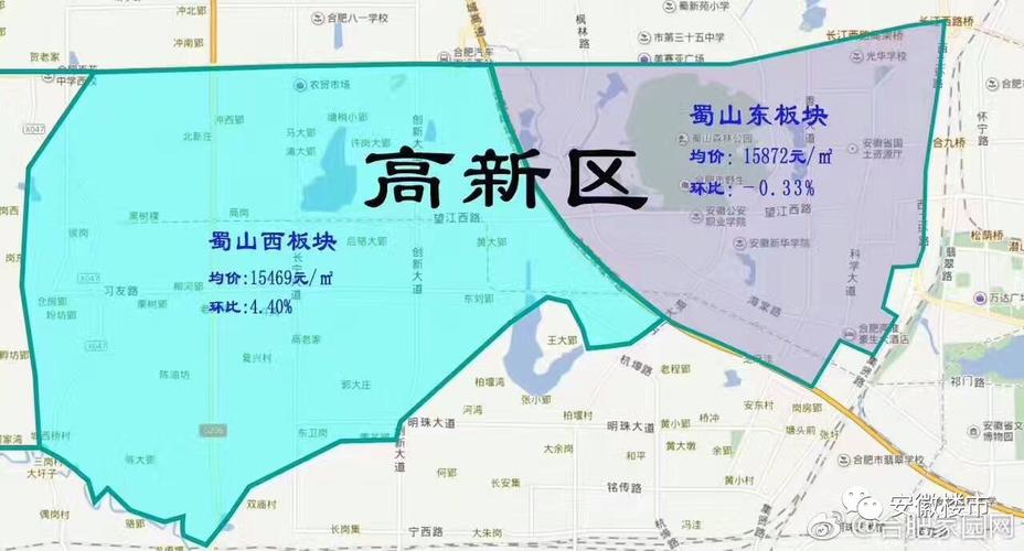 高新区蜀山区政务区从分区数据看,全市九区有五个区住宅市场均价微涨