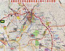 成都经济区环线成德南高速公路中江段示意图