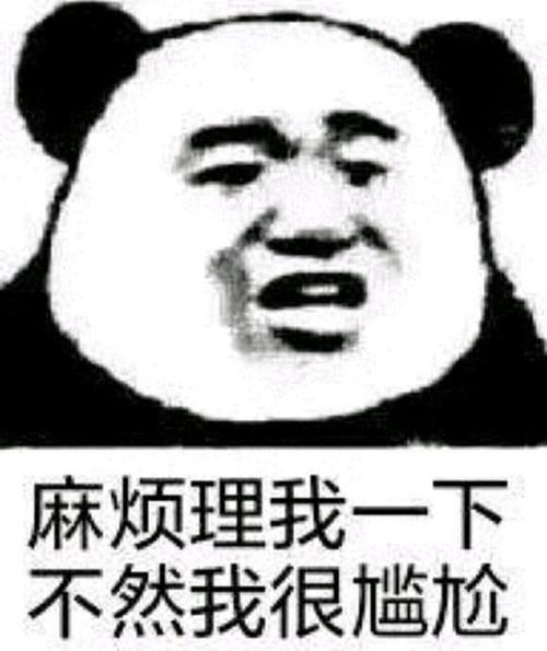 熊猫头搞笑表情包:麻烦你理我一下,不然我很尴尬!