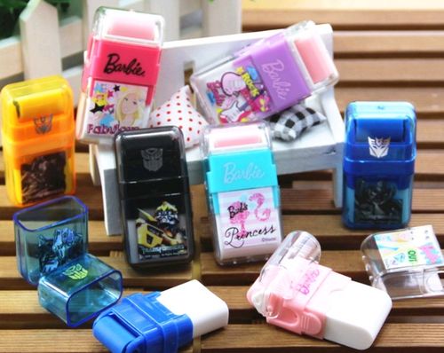 新代芭比变形金刚大滚轮擦除屑橡皮作业干净小学生儿童卡通橡皮擦