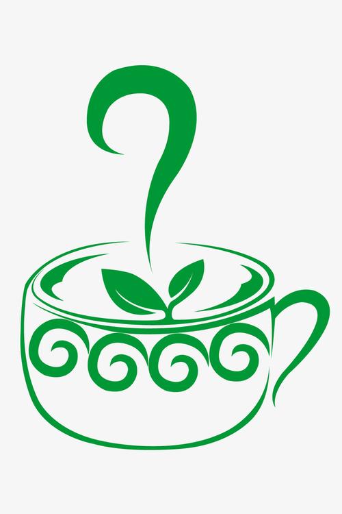 茶杯里的福鼎白茶茶叶矢量素材