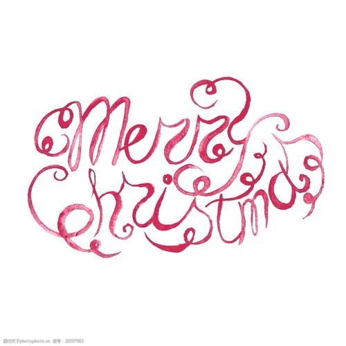 英文圣诞节艺术字透明素材 手绘 英文 透明素材 免扣素材 装饰图案