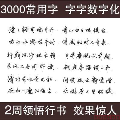 字帖成人大学生行楷张神农数字化行书密码成人行书字帖3000常用字_7折