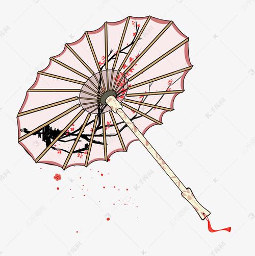 卡通手绘古风油纸伞