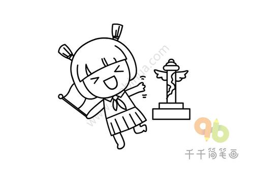 欢庆国庆简笔画步骤图_国庆节简笔画