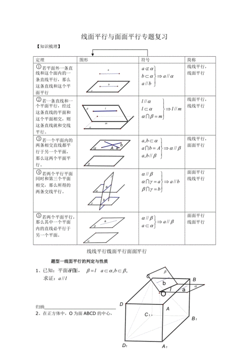 面面平行证明线面平行利用面面平行证明线面平行的例题及答案如何由