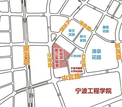 甬江实验室启动区项目位置示意图