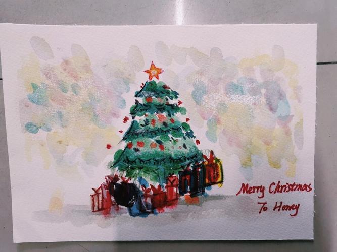 圣诞去哪玩_水彩画_美术_圣诞节去哪玩_礼物_文化娱乐_绘画