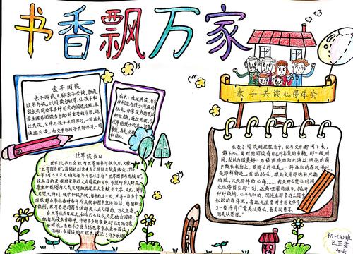 书香飘万家,亲子享阅读——"爱阅读,爱文明,爱生活"亲子阅读手抄报