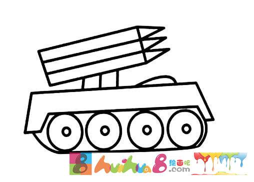 简笔画自行火炮的简单画法