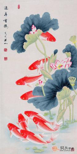 进门玄关墙壁挂什么画,首选风水九鱼图-文化频道-手机