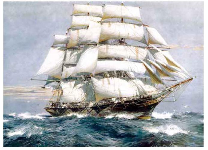 西班牙人从美洲运送金银的四桅帆船