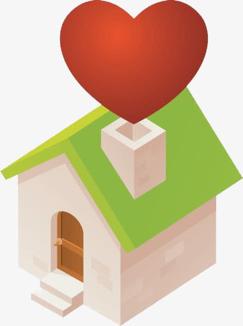 顶着爱心的房子