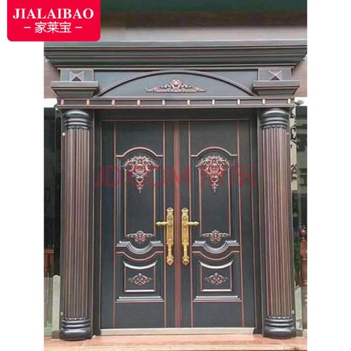 锌合金农村别墅大门对开门仿真铜门双开门自建房不锈钢四开子母门 真