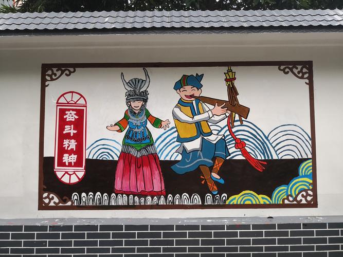 恭城民族中学学生主题墙绘