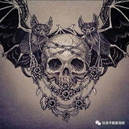 蝙蝠纹身手稿
