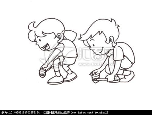 孩子自己穿鞋子简笔画