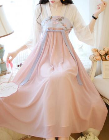 汉服女成人中国风秋夏季仙气女装现代改良版刺绣汉服古装日常可穿