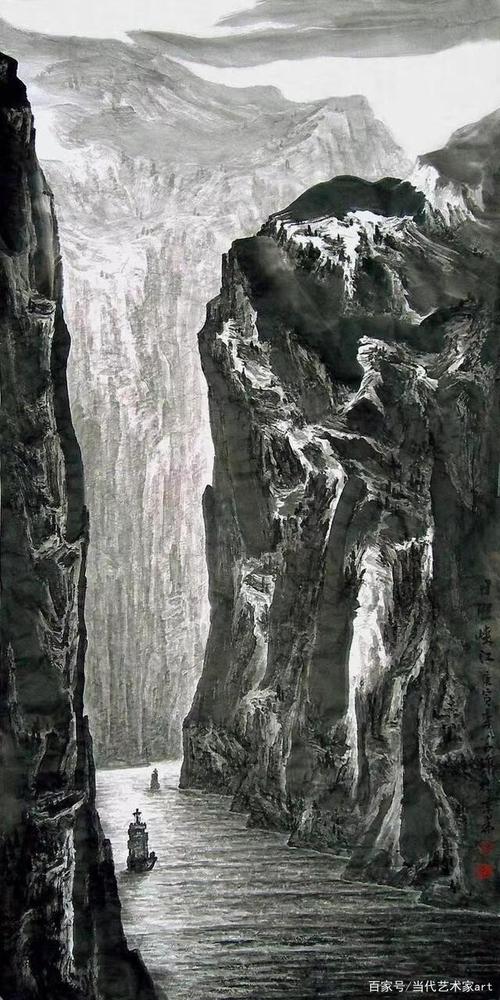 实力派画家李小白的山水画
