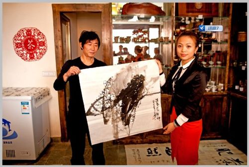 云南著名画家,香格里拉彩墨画派云南传人陈金鹏先生为德云轩茶道铁杆