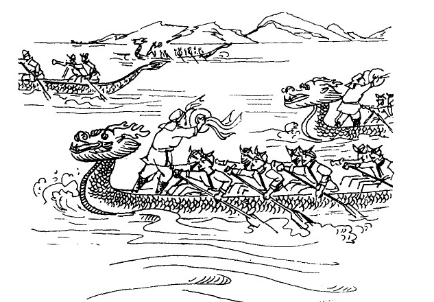 赛龙舟的简笔画