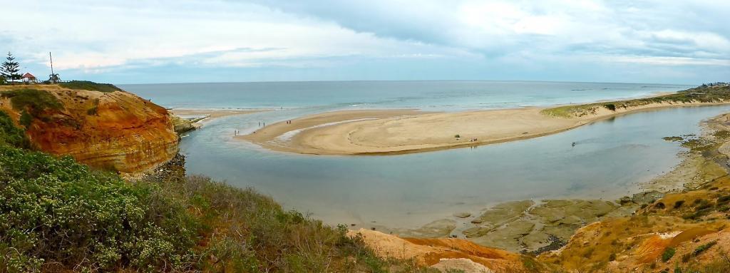 河口,onkaparinga,河口,海景,沙子,海,海岸