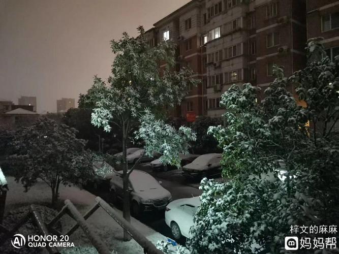 半夜里起来发现外面下雪了昨天还热的不得