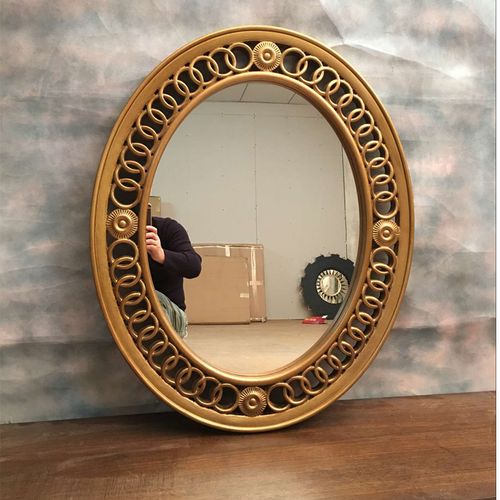 欧式门厅玄关壁炉壁挂装饰镜子美式背景墙创意化妆镜