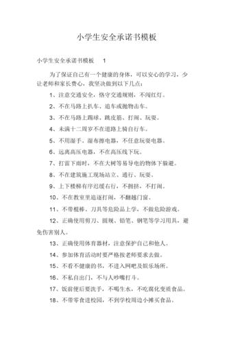 小学生安全承诺书模板.docx 11页